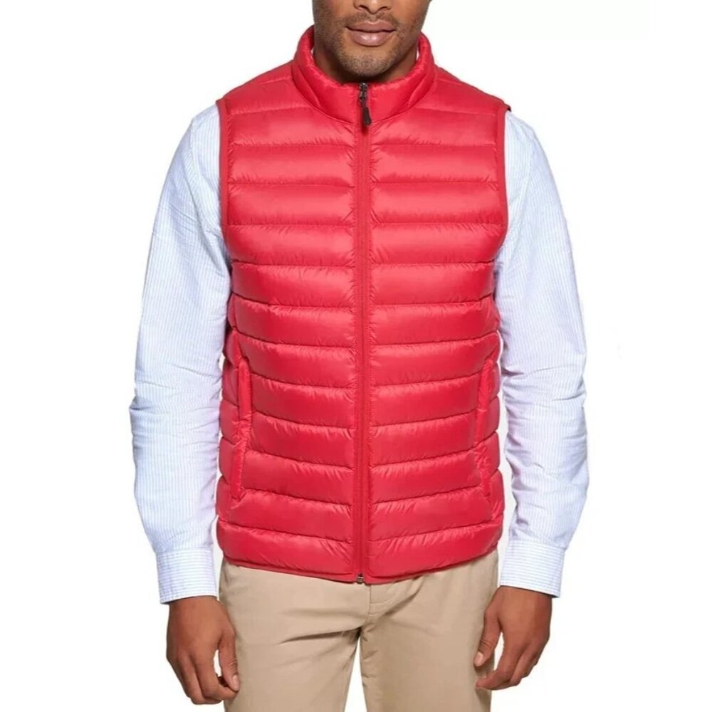 Club Room Performance Puffer Vest Men S Water Resistant Packable Down Zip Up Red - Picture 13 of 13